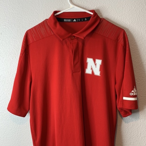Adidas NCAA Sideline Climachill Nebraska Polo sz Large-Tall - Picture 2 of 6